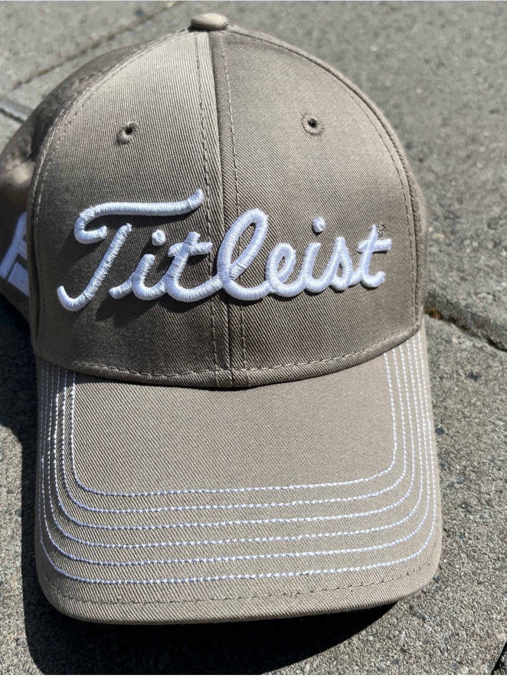 Titleist Embroidered Logo Baseball Cap - Khaki with White Stitching